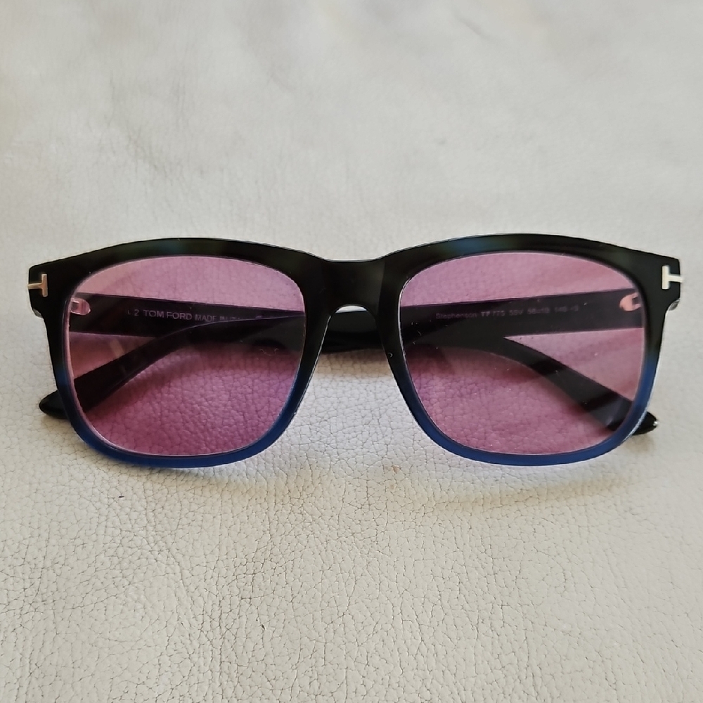 Tom Ford Black Frame Sunglasses with Purple Lenses